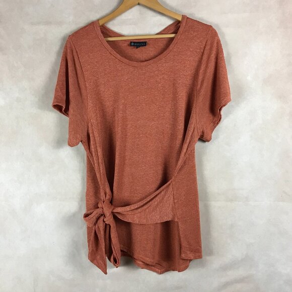 Plus Size Tie front Asymmetrical Knit Top 2X - Picture 6 of 7